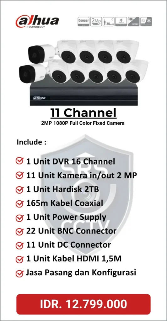 Paket Dahua 11 Channel Full Color