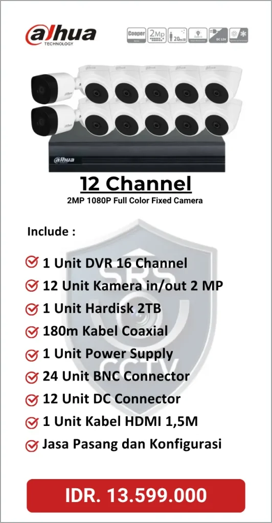 Paket Dahua 12 Channel Full Color