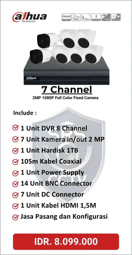 Paket Dahua 7 Channel Full Color