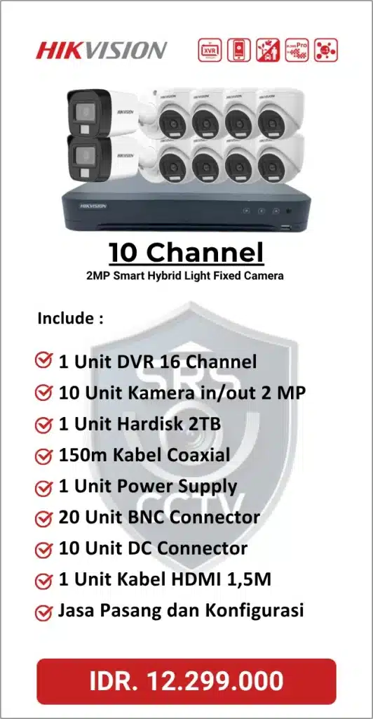 Paket Hikvision 10 Channel Analog