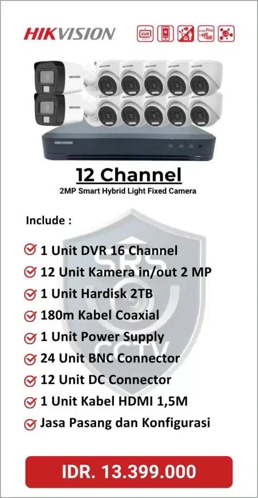 Paket Hikvision 12 Channel Analog