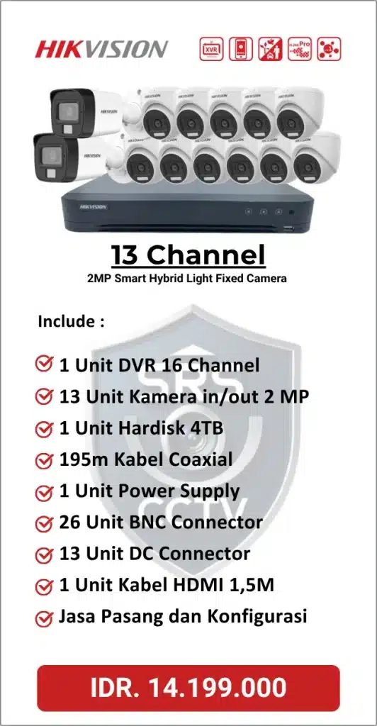 Paket Hikvision 13 Channel Analog