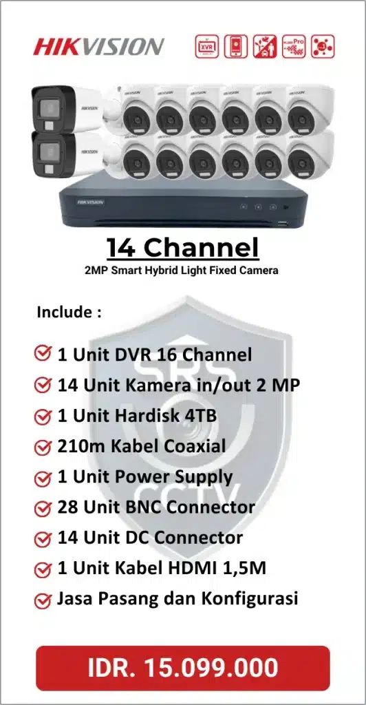 Paket Hikvision 14 Channel Analog