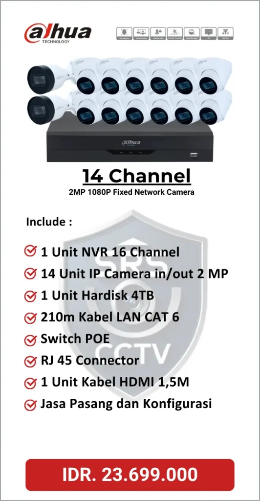 Paket Dahua 14 Channel IP Camera