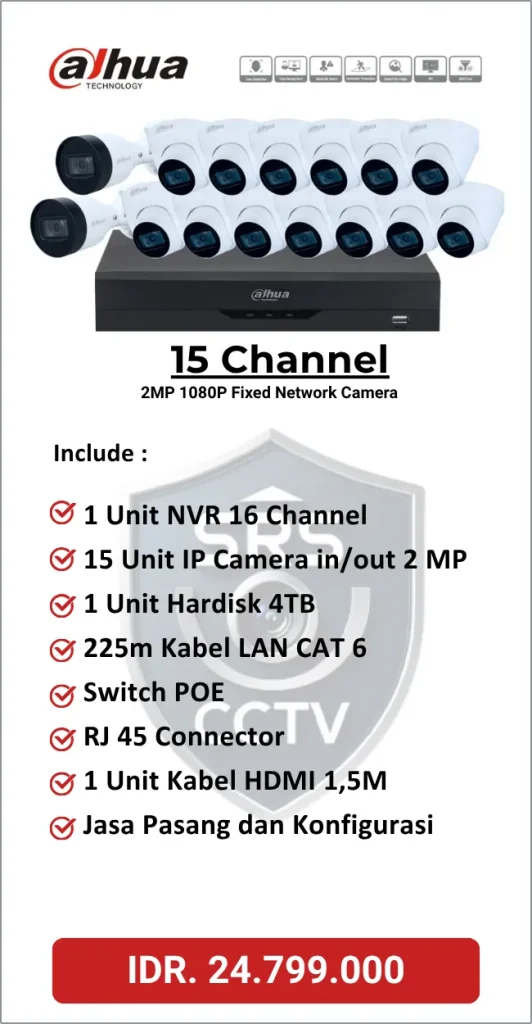 Paket Dahua 15 Channel IP Camera