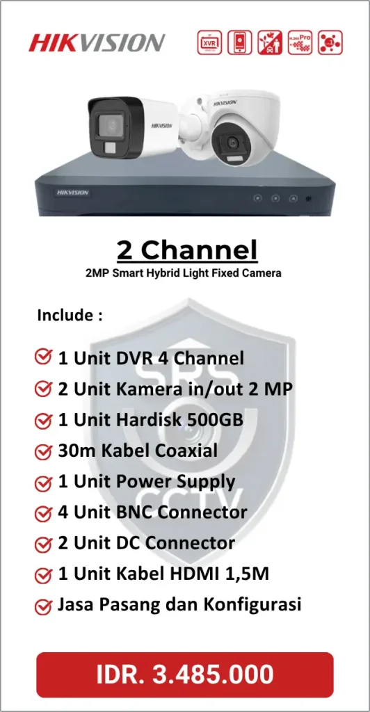 Paket Hikvision 2 Channel Analog