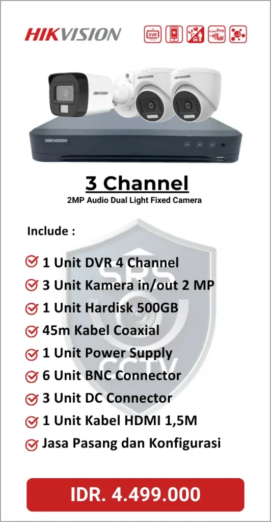 Paket Hikvision 3 Channel Audio