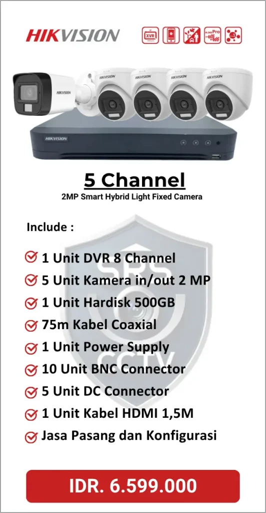 Paket Hikvision 5 Channel Analog