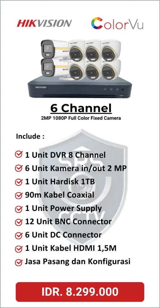 Paket Hikvision 6 Channel Full Color