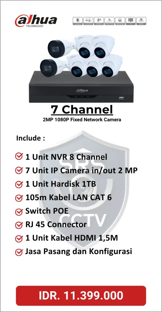 Paket Dahua 7 Channel IP Camera